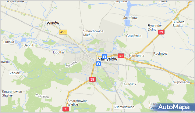 mapa Namysłów, Namysłów na mapie Targeo