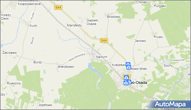 mapa Narzym, Narzym na mapie Targeo