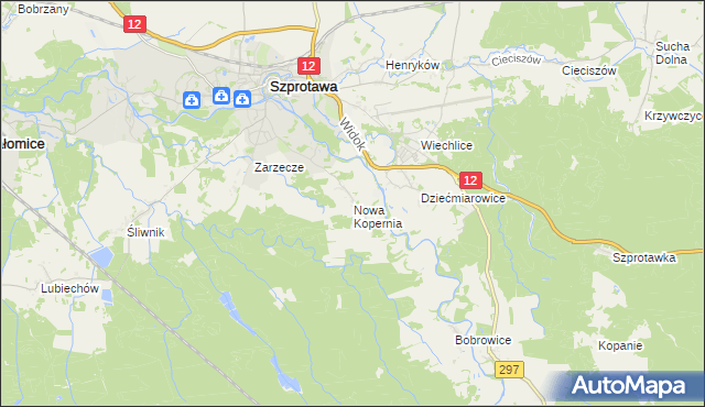 mapa Nowa Kopernia, Nowa Kopernia na mapie Targeo