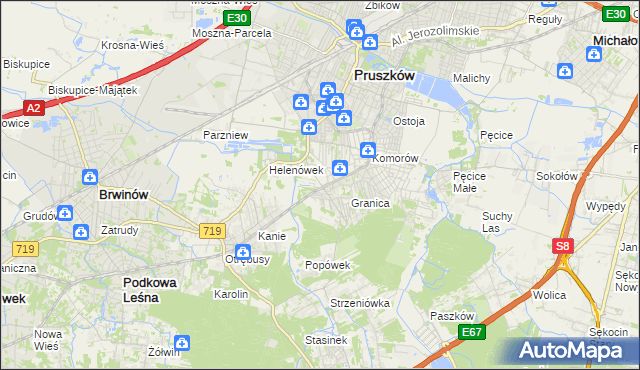 mapa Nowa Wieś gmina Michałowice, Nowa Wieś gmina Michałowice na mapie Targeo