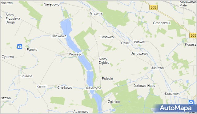 mapa Nowy Dębiec, Nowy Dębiec na mapie Targeo