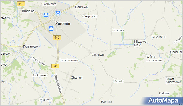 mapa Olszewo gmina Żuromin, Olszewo gmina Żuromin na mapie Targeo