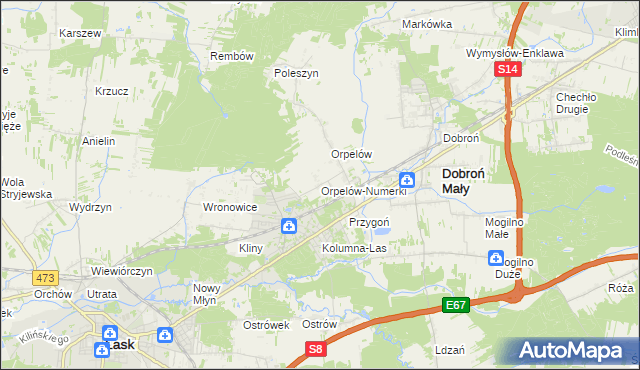 mapa Orpelów-Numerki, Orpelów-Numerki na mapie Targeo