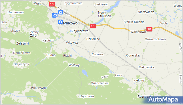 mapa Osówka gmina Czernikowo, Osówka gmina Czernikowo na mapie Targeo