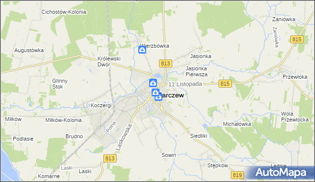 mapa Parczew, Parczew na mapie Targeo