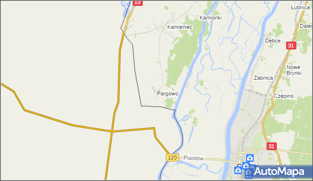 mapa Pargowo, Pargowo na mapie Targeo