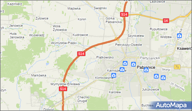 mapa Piątkowisko, Piątkowisko na mapie Targeo