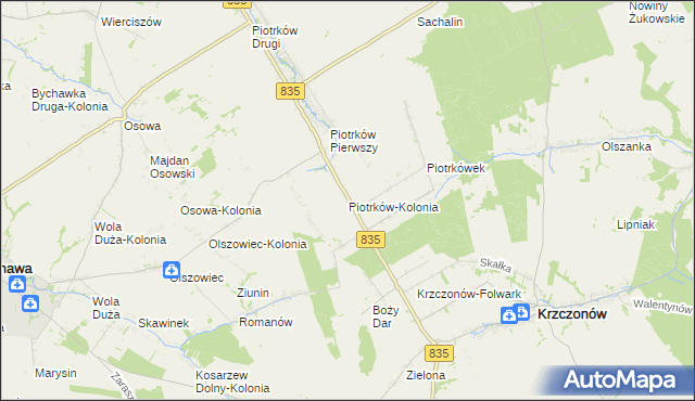 mapa Piotrków-Kolonia, Piotrków-Kolonia na mapie Targeo
