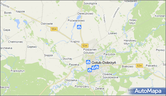 mapa Podzamek Golubski, Podzamek Golubski na mapie Targeo