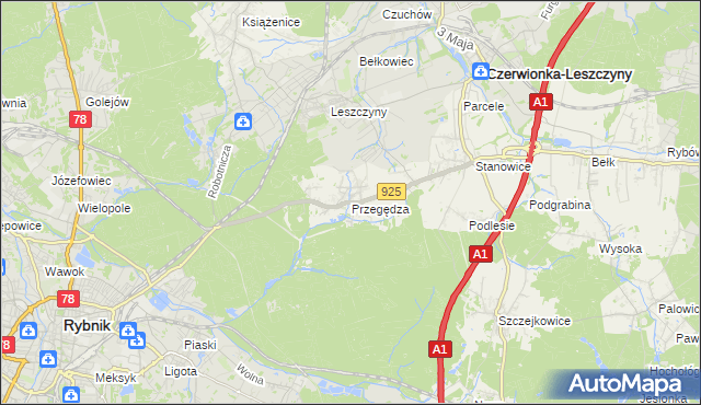 mapa Przegędza, Przegędza na mapie Targeo