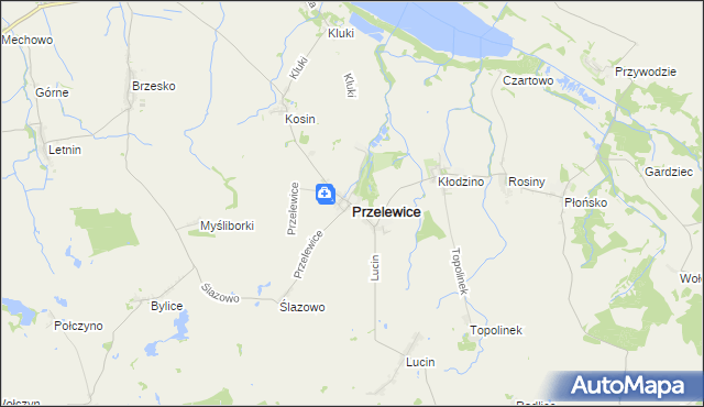mapa Przelewice powiat pyrzycki, Przelewice powiat pyrzycki na mapie Targeo