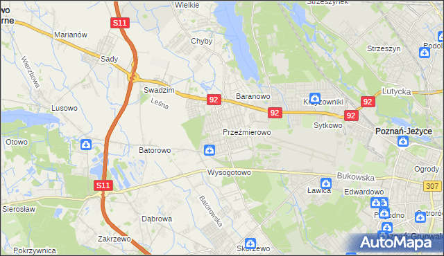 mapa Przeźmierowo, Przeźmierowo na mapie Targeo