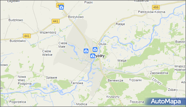 mapa Pyzdry, Pyzdry na mapie Targeo