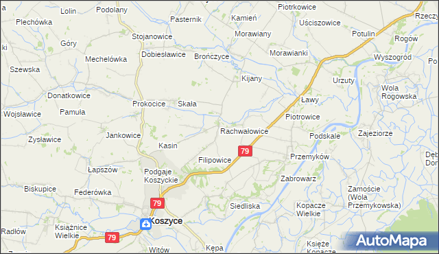 mapa Rachwałowice, Rachwałowice na mapie Targeo