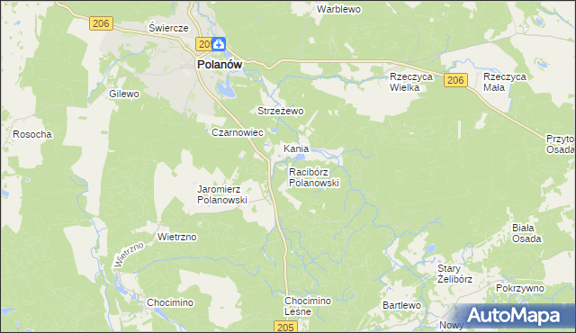 mapa Racibórz Polanowski, Racibórz Polanowski na mapie Targeo