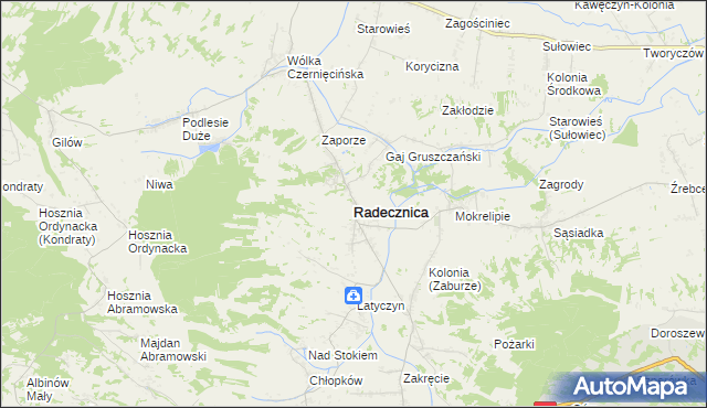 mapa Radecznica, Radecznica na mapie Targeo