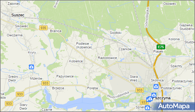 mapa Radostowice, Radostowice na mapie Targeo