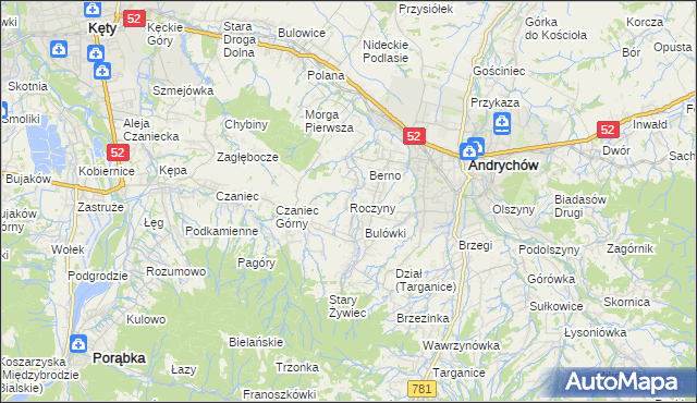 mapa Roczyny, Roczyny na mapie Targeo