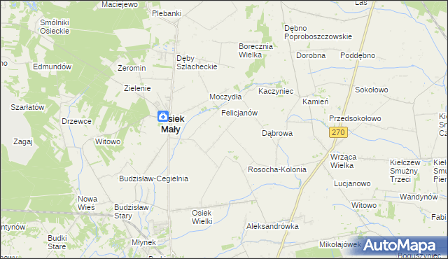 mapa Rosocha gmina Osiek Mały, Rosocha gmina Osiek Mały na mapie Targeo
