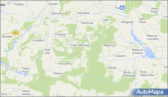 mapa Rozłąki, Rozłąki na mapie Targeo