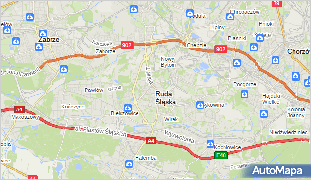 mapa Rudy Śląskiej, Ruda Śląska na mapie Targeo