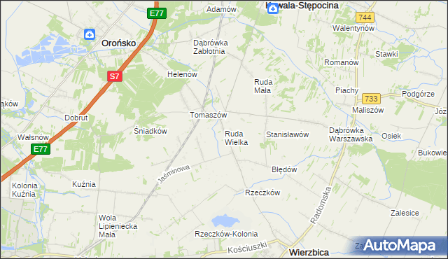 mapa Ruda Wielka, Ruda Wielka na mapie Targeo