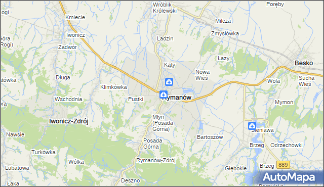 mapa Rymanów, Rymanów na mapie Targeo