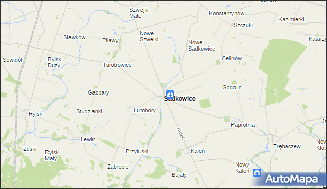 mapa Sadkowice powiat rawski, Sadkowice powiat rawski na mapie Targeo