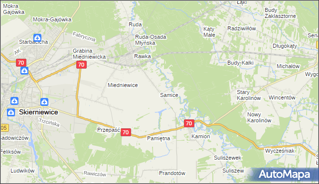 mapa Samice, Samice na mapie Targeo