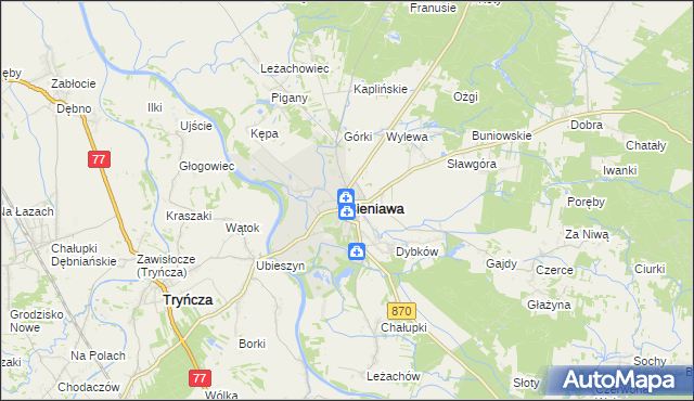 mapa Sieniawa powiat przeworski, Sieniawa powiat przeworski na mapie Targeo