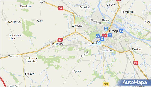 mapa Skarbimierz-Osiedle, Skarbimierz-Osiedle na mapie Targeo