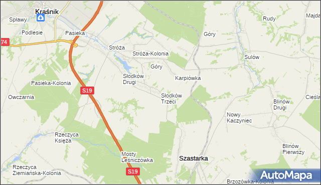 mapa Słodków Trzeci, Słodków Trzeci na mapie Targeo