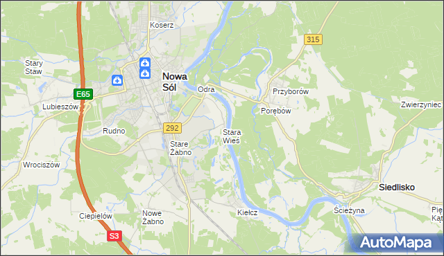 mapa Stara Wieś gmina Nowa Sól, Stara Wieś gmina Nowa Sól na mapie Targeo