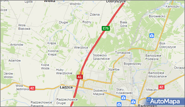 mapa Stobiecko Szlacheckie, Stobiecko Szlacheckie na mapie Targeo