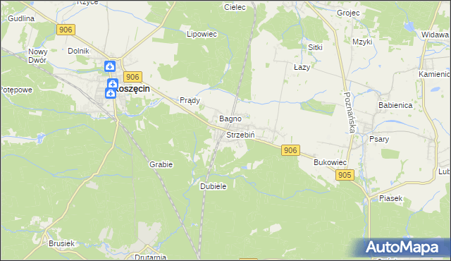 mapa Strzebiń, Strzebiń na mapie Targeo