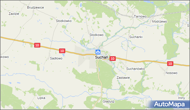 mapa Suchań, Suchań na mapie Targeo