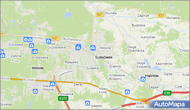 mapa Sulejówek, Sulejówek na mapie Targeo