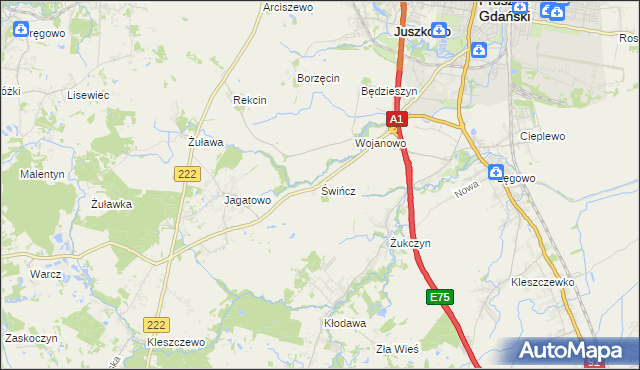 mapa Świńcz, Świńcz na mapie Targeo