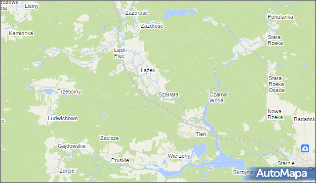 mapa Szarłata gmina Osie, Szarłata gmina Osie na mapie Targeo