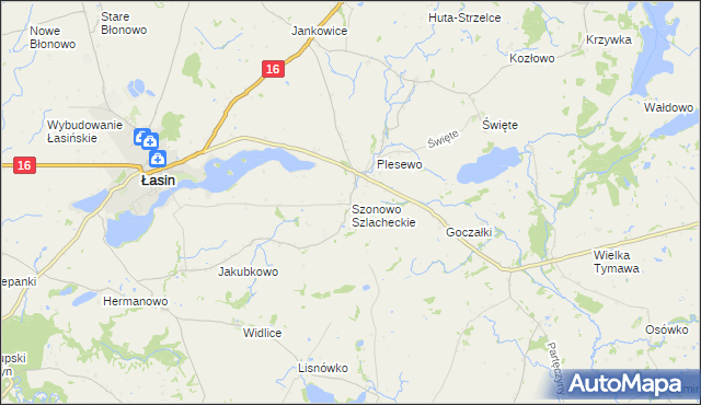 mapa Szonowo Szlacheckie, Szonowo Szlacheckie na mapie Targeo