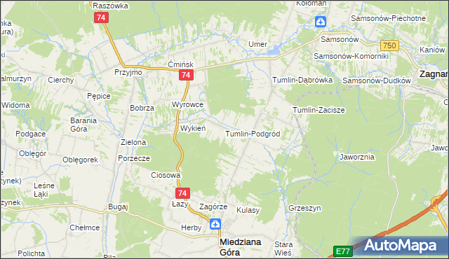 mapa Tumlin-Podgród, Tumlin-Podgród na mapie Targeo