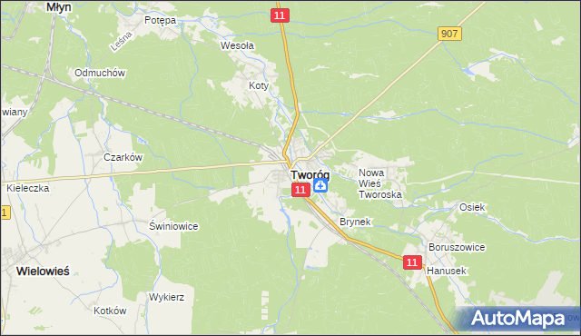 mapa Tworóg, Tworóg na mapie Targeo