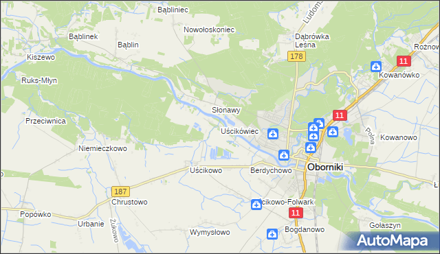 mapa Uścikówiec, Uścikówiec na mapie Targeo