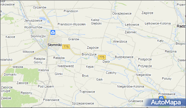 mapa Waganowice, Waganowice na mapie Targeo