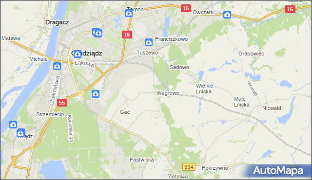 mapa Węgrowo, Węgrowo na mapie Targeo