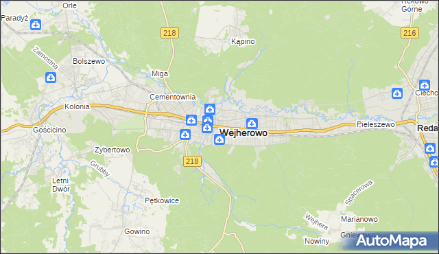 mapa Wejherowo, Wejherowo na mapie Targeo