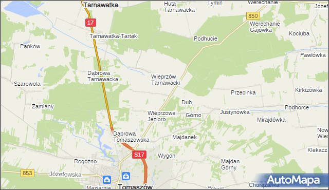 mapa Wieprzów Ordynacki, Wieprzów Ordynacki na mapie Targeo