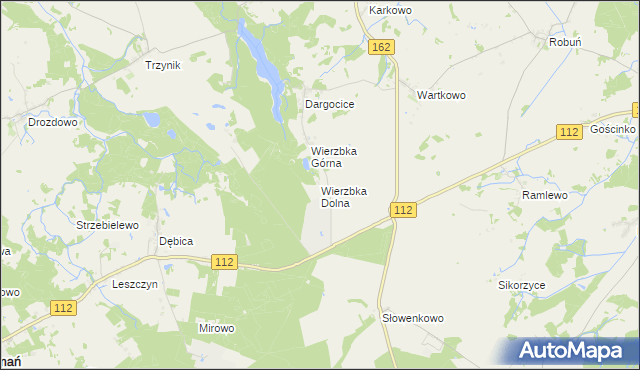 mapa Wierzbka Dolna, Wierzbka Dolna na mapie Targeo