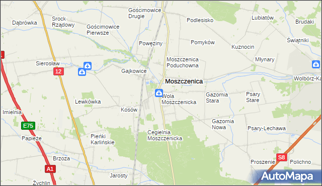 mapa Wola Moszczenicka, Wola Moszczenicka na mapie Targeo