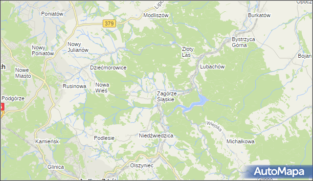 mapa Zagórze Śląskie, Zagórze Śląskie na mapie Targeo